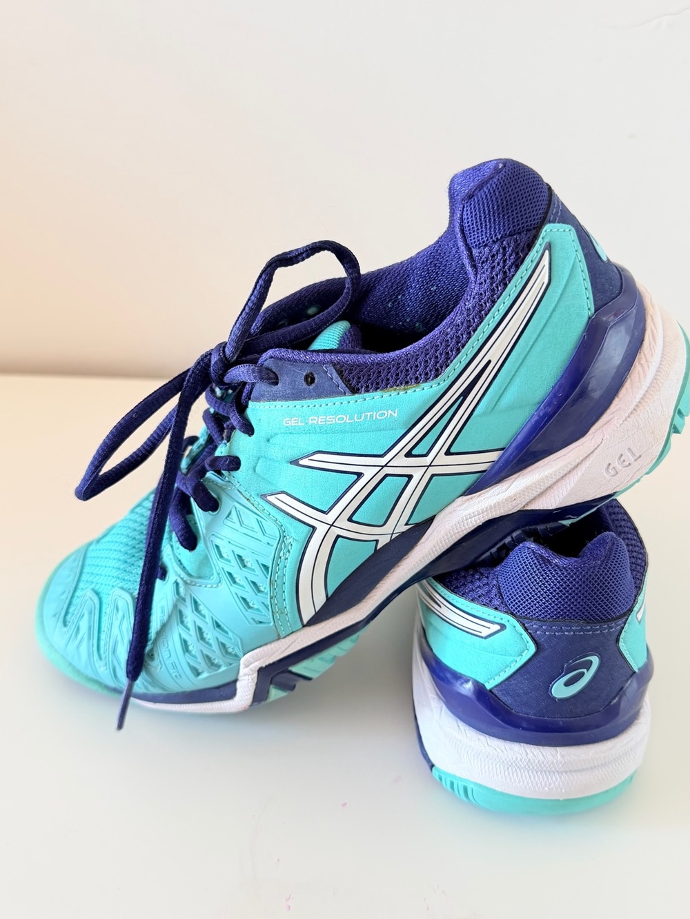 ASICS Gel Solution blue tennis shoes Size US 7 - Picture 5 of 12